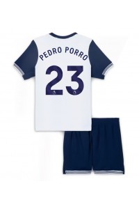 Tottenham Hotspur Pedro Porro #23 Babyklær Hjemme Fotballdrakt til barn 2024-25 Korte ermer (+ Korte bukser)